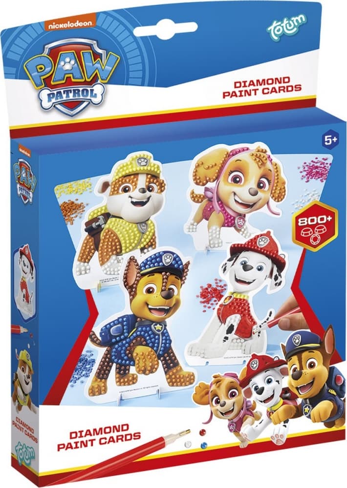 Творчески комплект, Totum, Paw Patrol, Направи сам диамантени карти, 4 броя