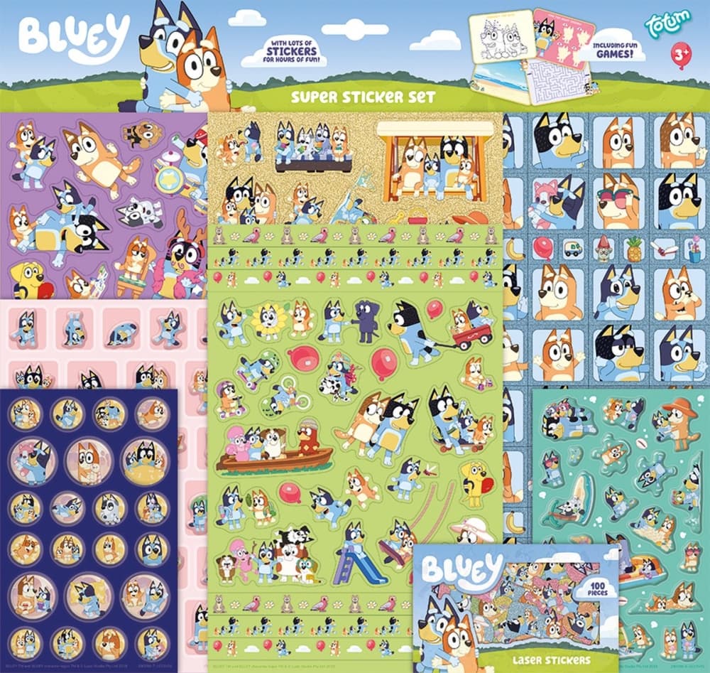 Комплект супер стикери, Totum, Bluey, 10 части