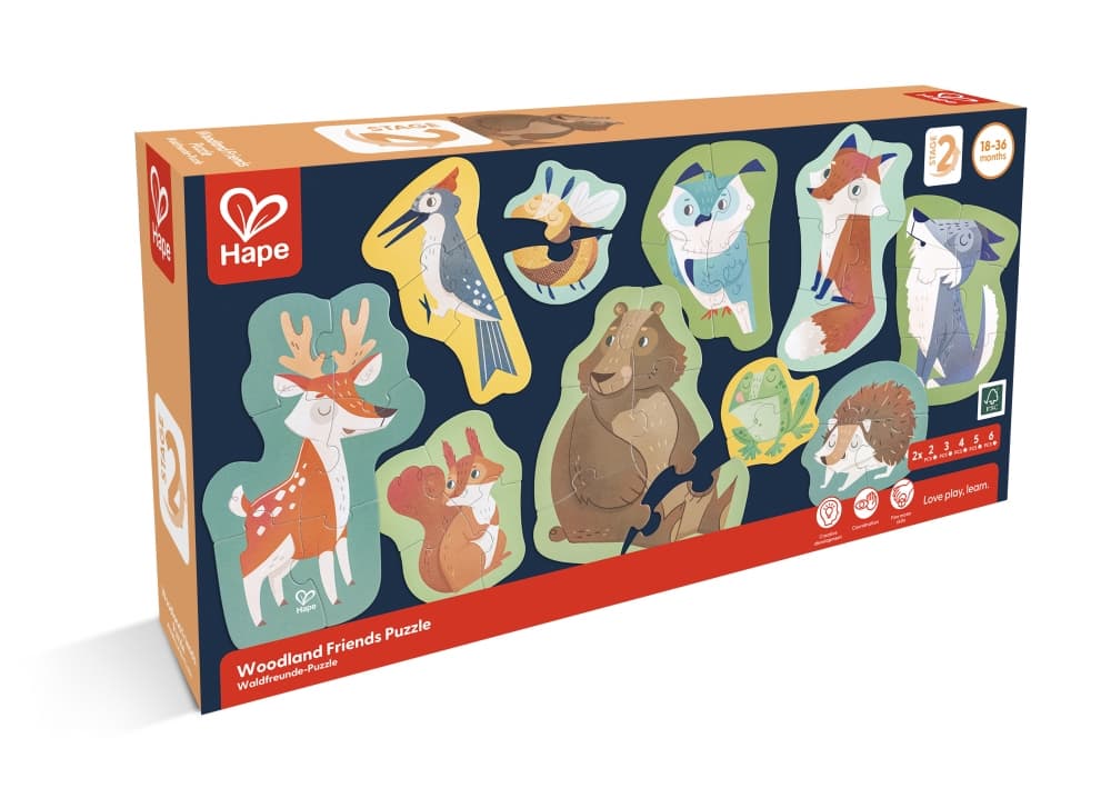 Образователен пъзел приятели от гората, Hape, 40 части