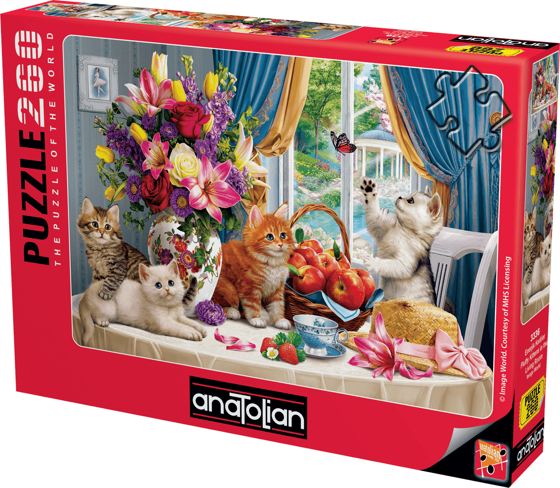 Пухкави котенца в хола - пъзел 260 части
