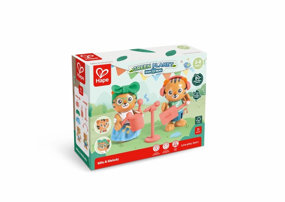 Дървен комплект, Hape, Музикално пътешествие, 11 части