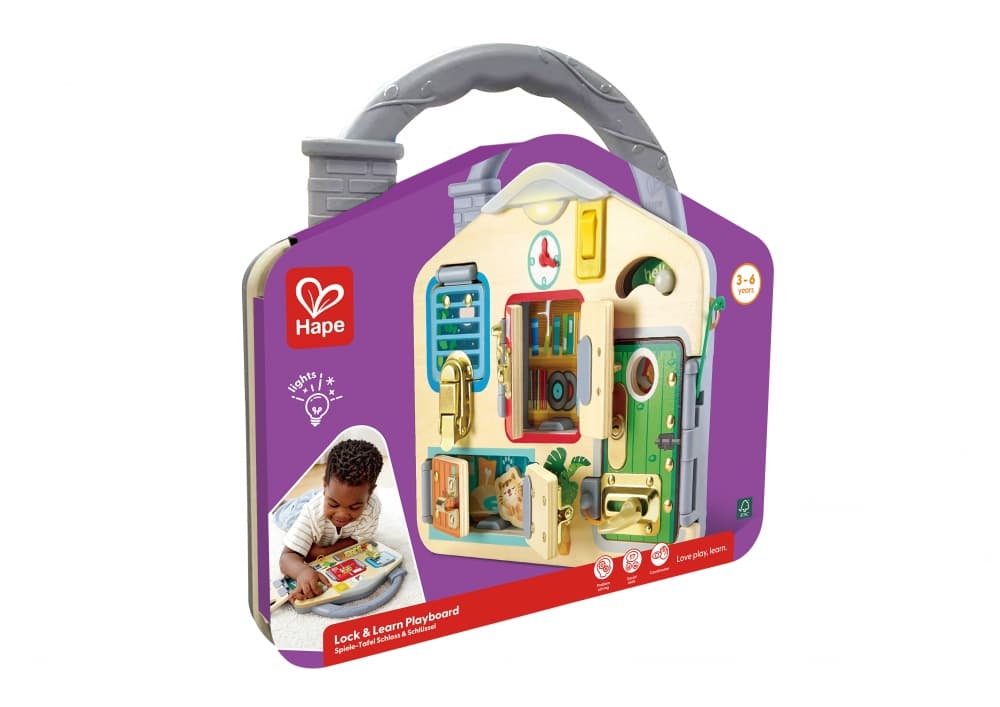 Образователна дървена дъска, Hape, заключи и научи