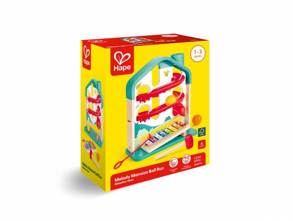 Детска музикална писта с топчета и ксилофон, Hape, 6 части