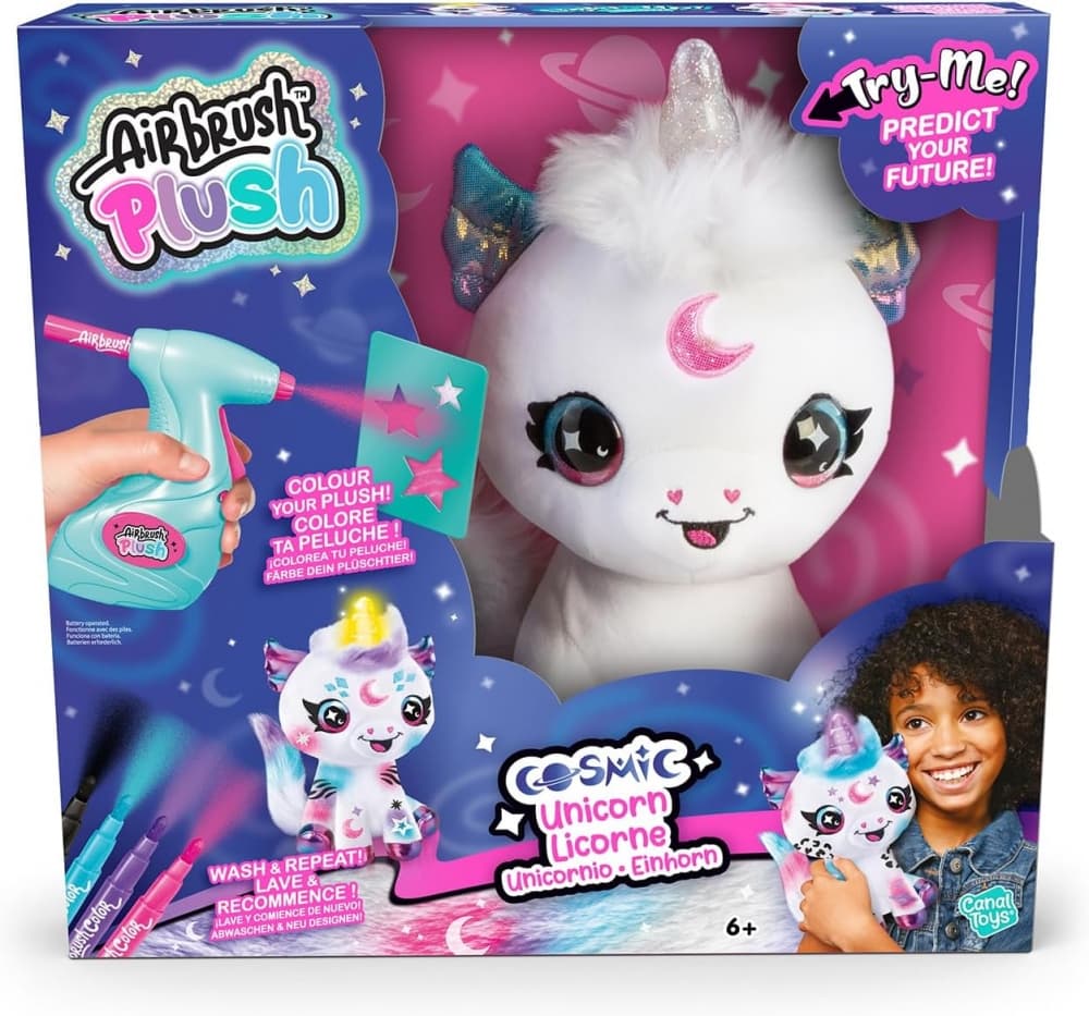 Творчески комплект, Canal Toys, Плюшена играчка за оцветяване, Космически еднорог с въпроси и отговори