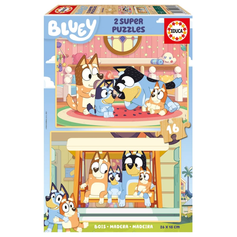 Пъзел, Educa, Bluey, 2 х 16 части