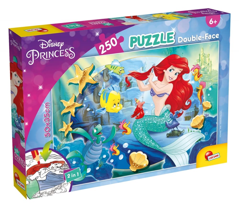 Пъзел, Lisciani, Disney Princess, Ариел, Двулицев пъзел 250 части