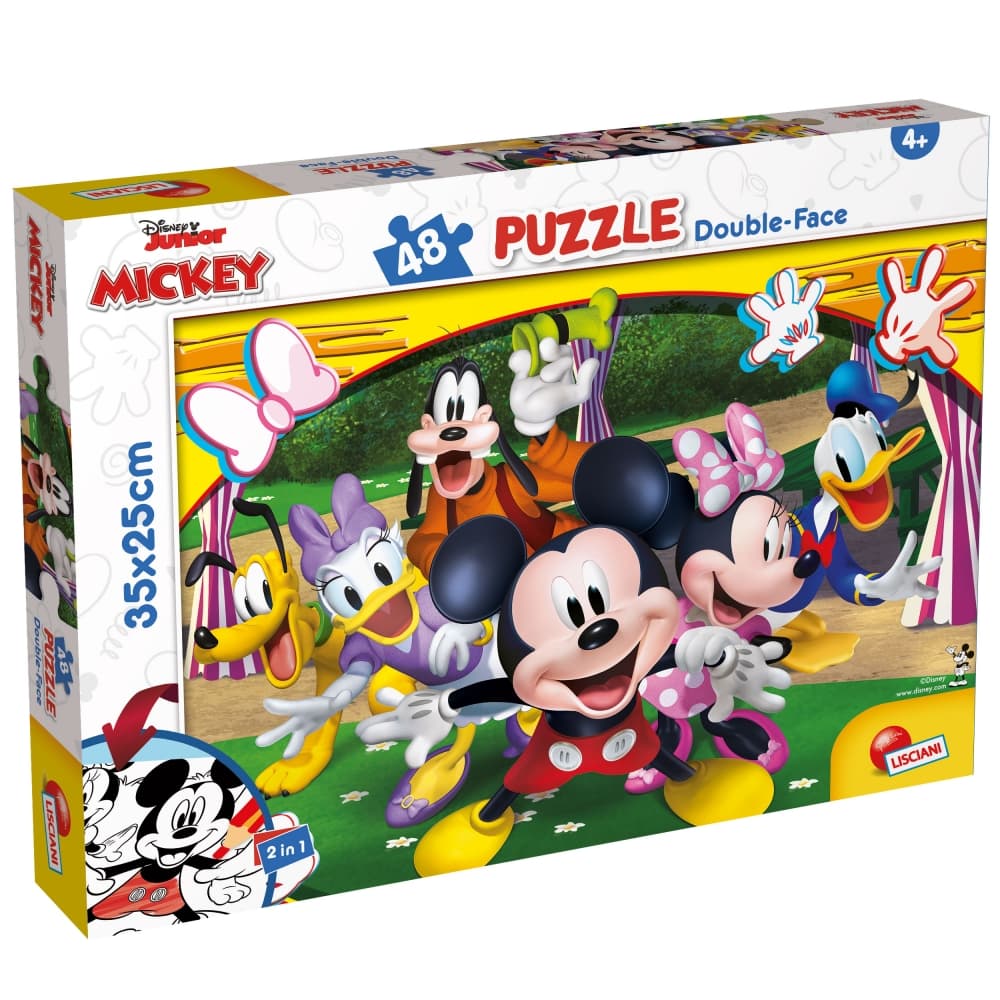 Пъзел, Lisciani, Mickey Mouse, Двулицев пъзел 48 части