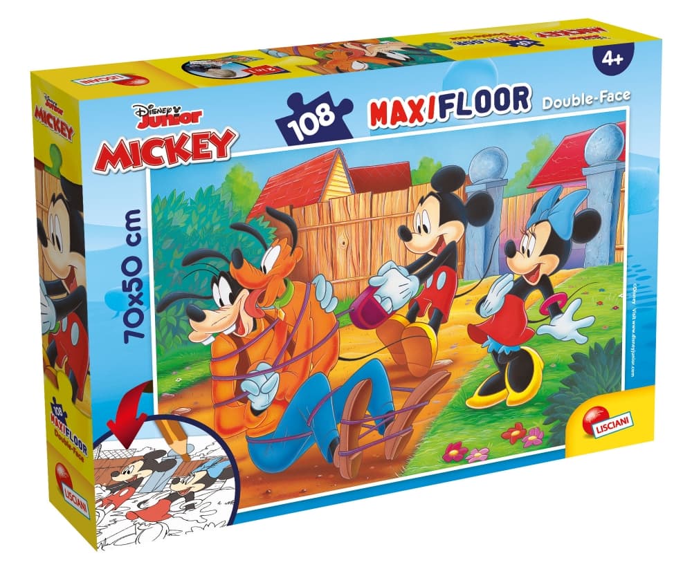 Пъзел, Lisciani, Mickey Mouse, Мики Маус и приятели, Двулицев пъзел 108 части