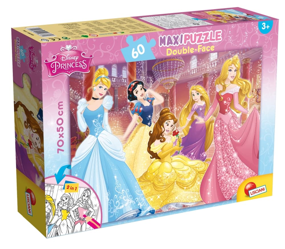 Пъзел, Lisciani, Disney Princess, Двулицев пъзел 60 части