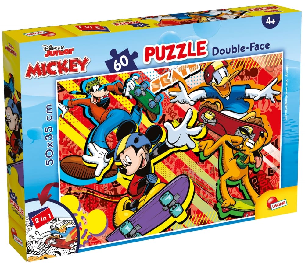 Пъзел, Lisciani, Mickey Mouse, Двулицев пъзел 60 части