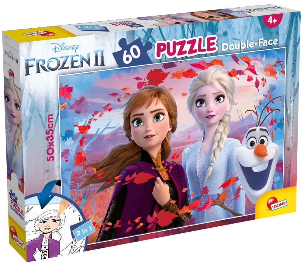 Пъзел, Lisciani, Frozen 2, Двулицев пъзел 60 части