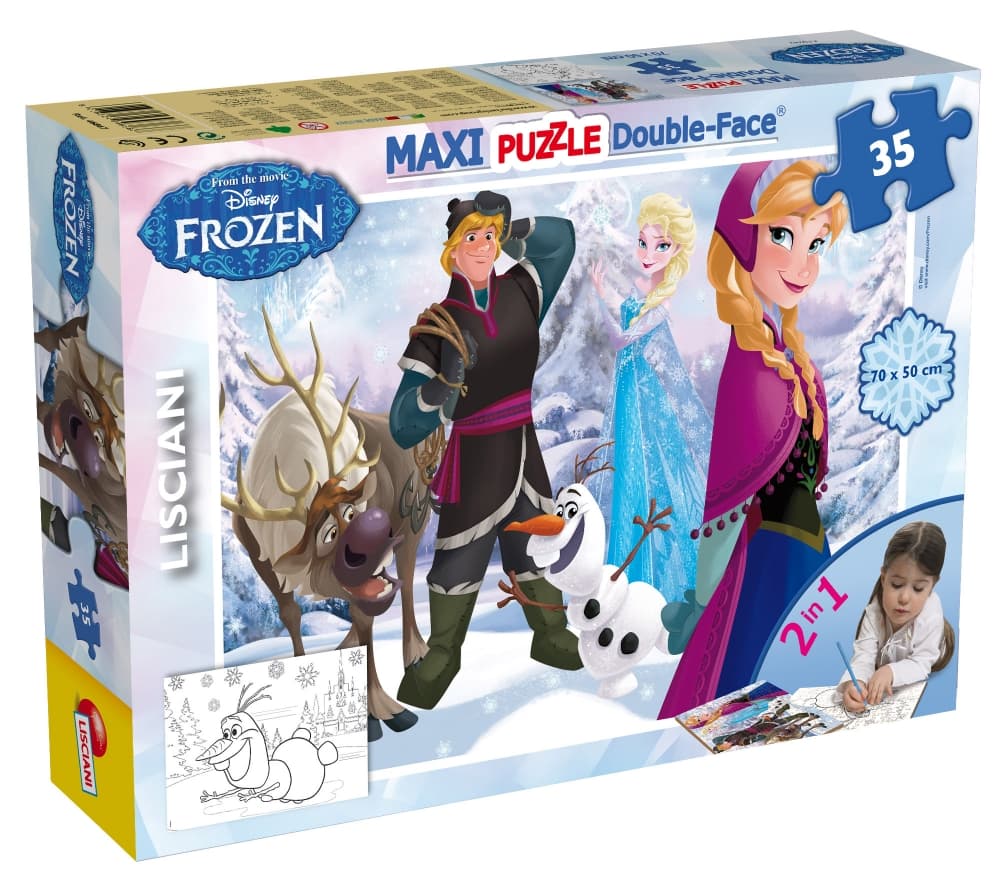 Пъзел, Lisciani, Frozen, Двулицев пъзел 35части