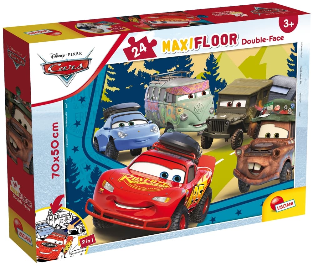 Пъзел, Lisciani, Cars, Двулицев пъзел 24 части