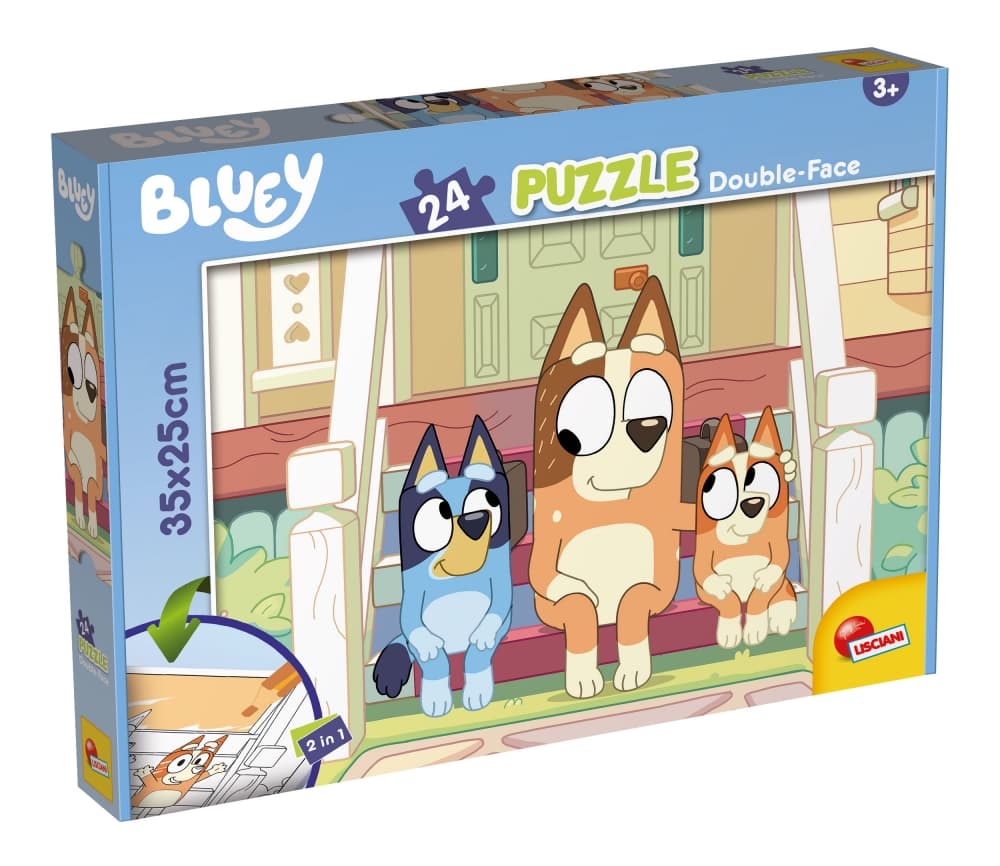 Пъзел, Lisciani, Bluey, Двулицев пъзел 24 части