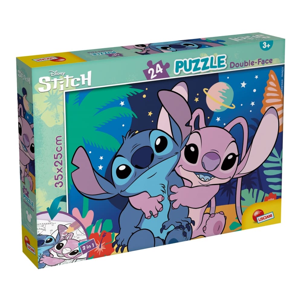 Пъзел, Lisciani, Stitch, Лило и Стич, Двулицев пъзел 24 части