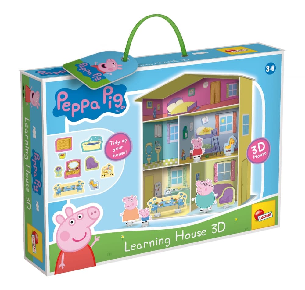 Образователен комплект, Lisciani, Peppa Pig, 3D къща с мебели