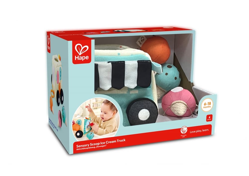 Мека сензорна играчка, Hape, Камион за сладолед