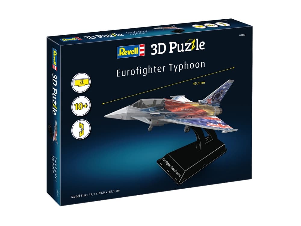 Пъзел, Revell, Изтребител Eurofighter Typhoon 3D, 75 части