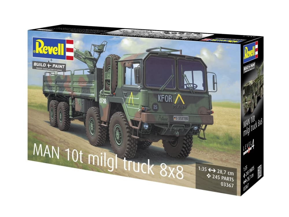 Сглобяем модел, Revell, Военен камион MAN 10t Milgl.8x8, 245 части