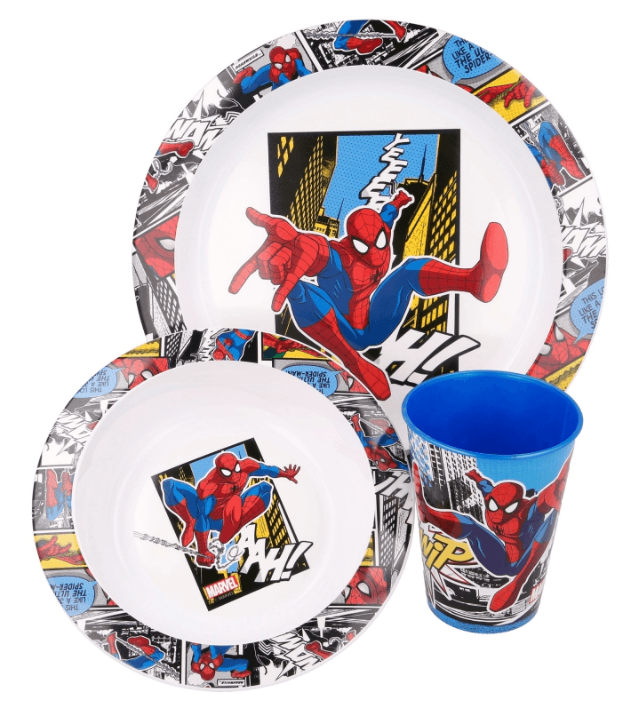 Детски комплект за хранене от 3 части за микровълнова Spiderman