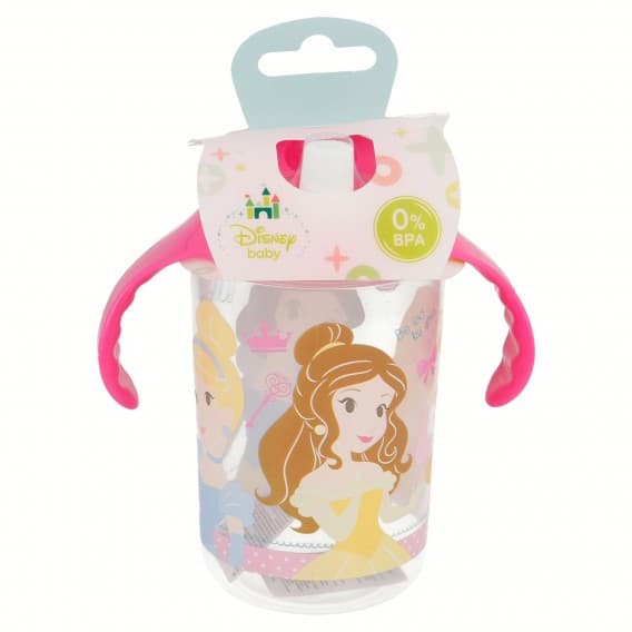 Чаша с розови дръжки и бял накрайник с картинка princess