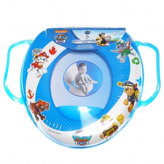 Мини wc седалка за деца с дръжки и картинка paw patrol в син цвят