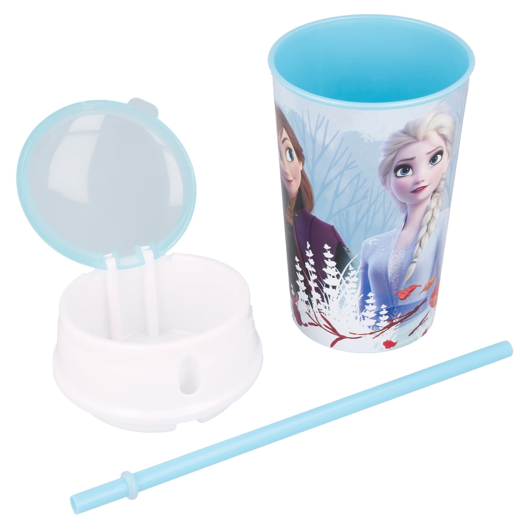 Чаша със сламка и капак Frozen, 400 ml.