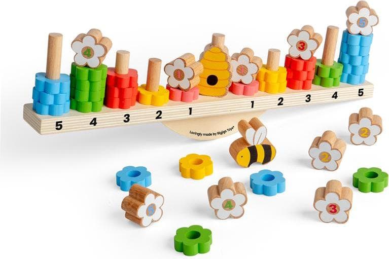 Bigjigs Дървена игра за баланс - Пчелички