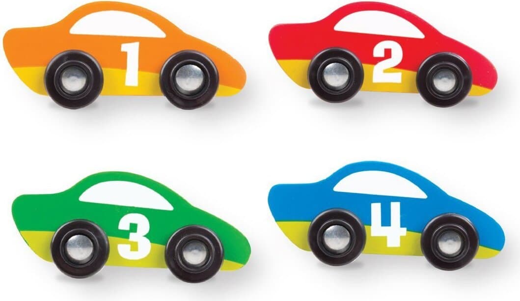 Melissa & Doug - Килимче за игра с дървени коли - Състезание