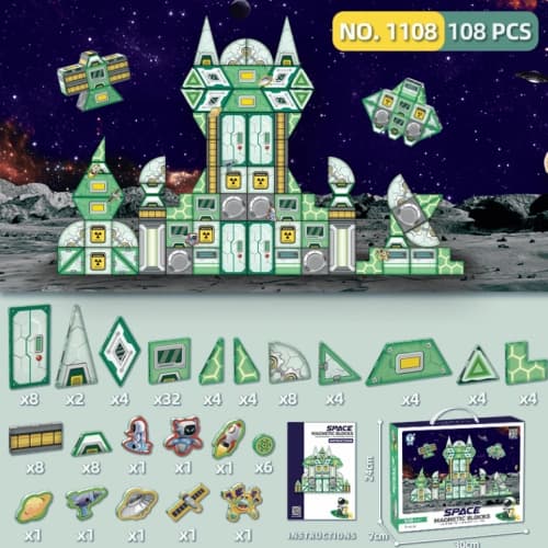 Storm Cat магнитен детски конструктор със 108 части