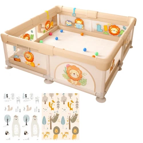 Детска мека ограда LEO FUN L – 150x200 см с цветен дизайн
