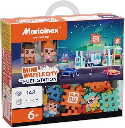 Мини вафлен конструктор Marioinex "Бензиностанция", 148 части