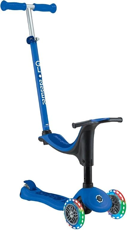 Тротинетка със седалка 4 в 1 GLOBBER GO UP SPORTY LIGHT - тъмно синя