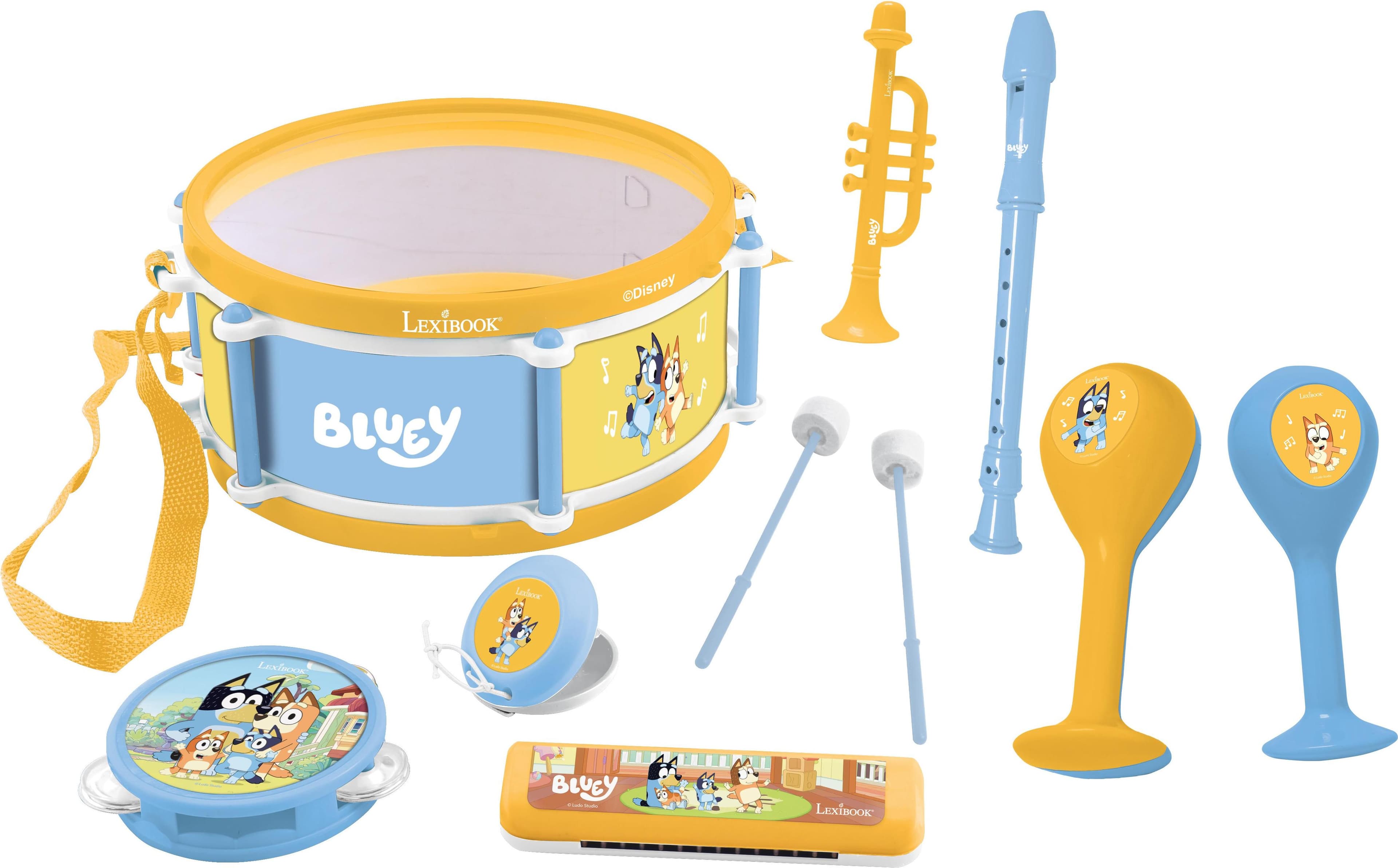 Комплект музикални инструменти (играчка) за деца и начинаещи - Lexibook Bluey 7pcs Musical Instruments Set