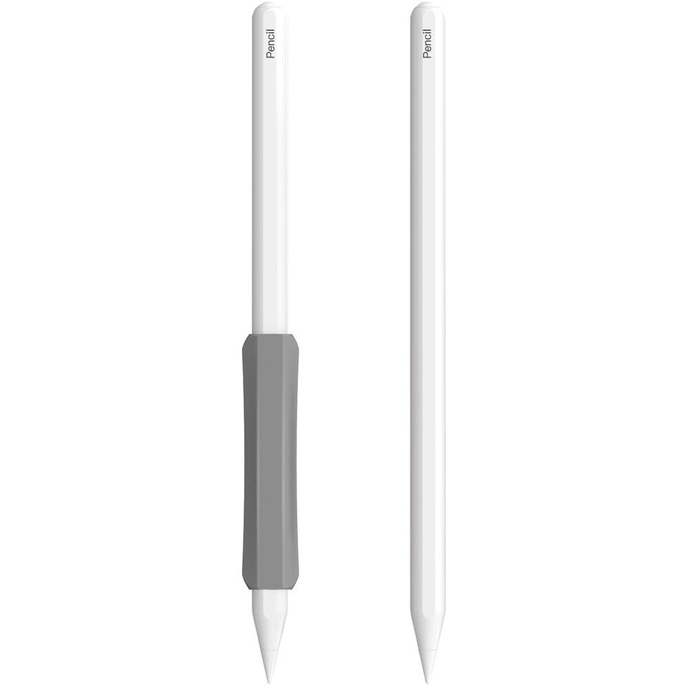 3 броя силиконов грип за Apple Pencil, Apple Pencil 2 - Stoyobe Apple Pencil Silicone Holder Grip Set (черен, сив, бял)