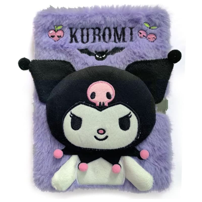 Лилава плюшена тетрадка A5 Kuromi 3D