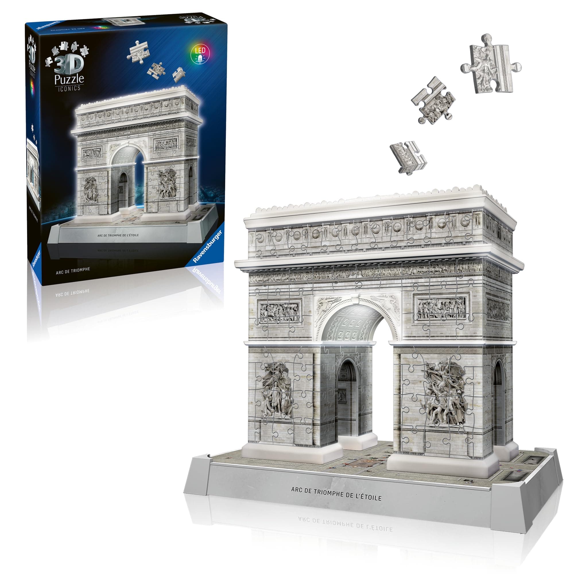 3D Пъзел Ravensburger 216 ел. - Iconics: Триумфалната арка със светлини
