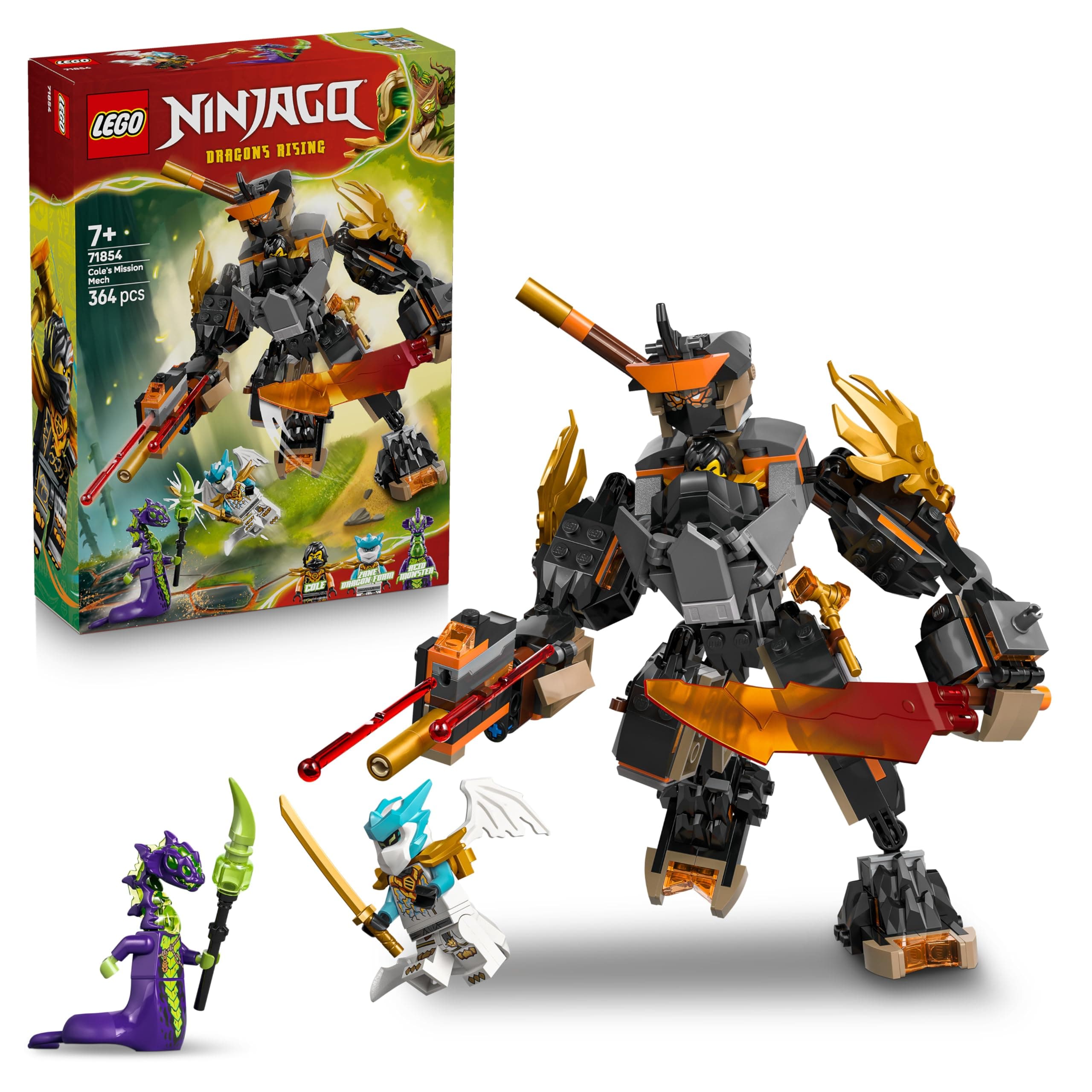 LEGO® NINJAGO 71854 - Робот за мисии на Коул и Драконът Зейн