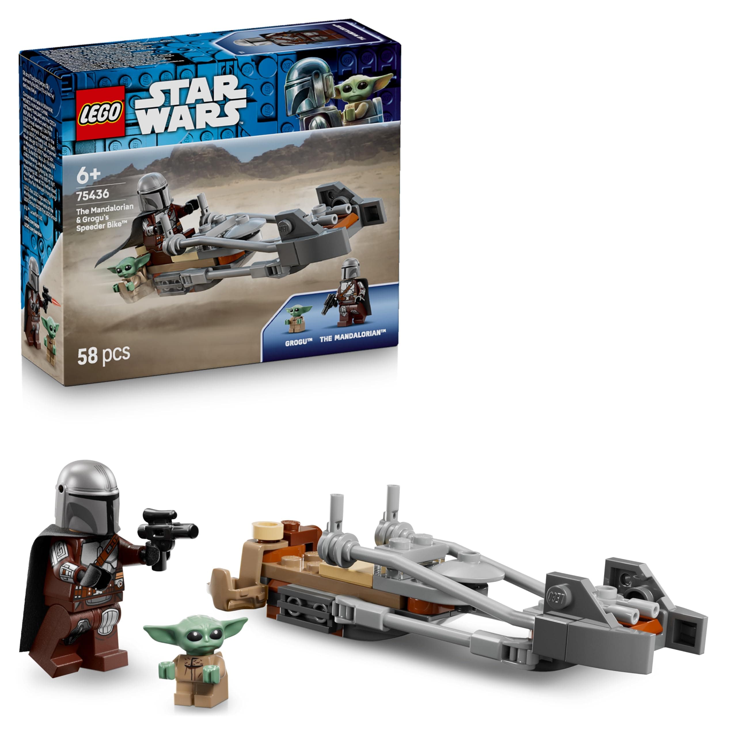 LEGO® Star Wars 75436 - Мотоциклетът на мандалореца и Грогу