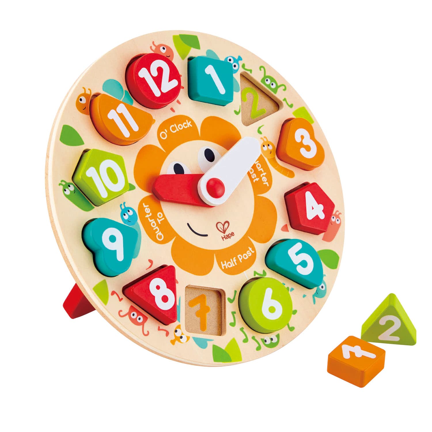 Образователна играчка, Hape, Дървен пъзел и часовник