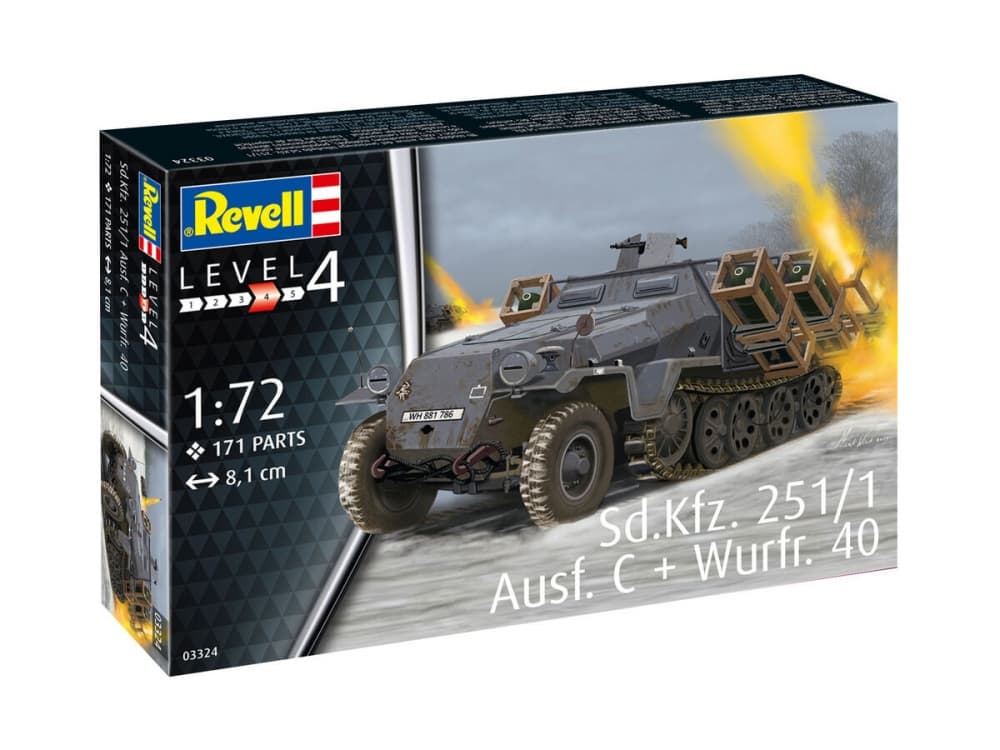 Сглобяем модел, Revell, Немски бронетранспортьор Sd.Kfz. 251/1 Ausf.C + Wurfr.40, 171 части