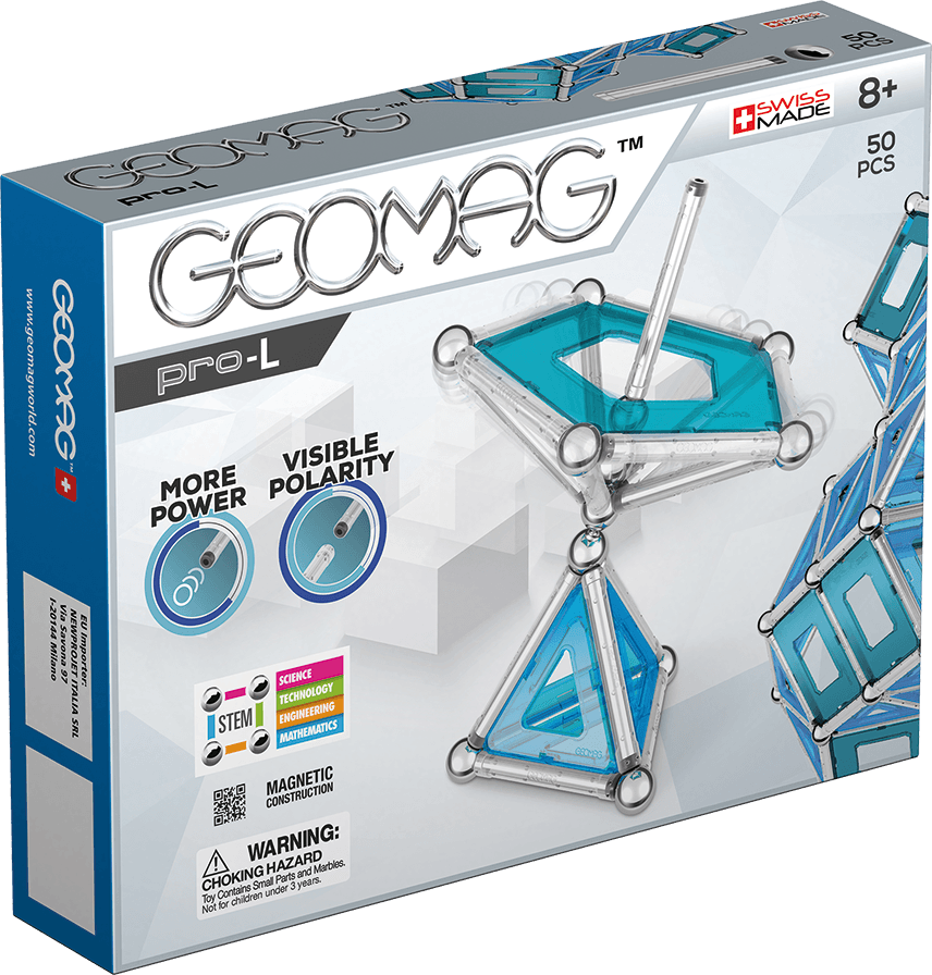 Магнитен конструктор, Geomag, Pro-L панели, 50 части, 100% рециклируем