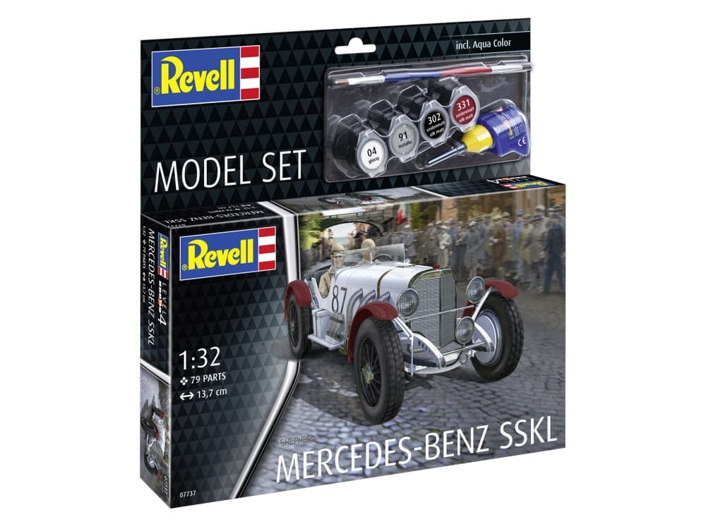 Сглобяем модел, Revell, Автомобил Mercedes-Benz SSKL, С аксесоари, 79 части