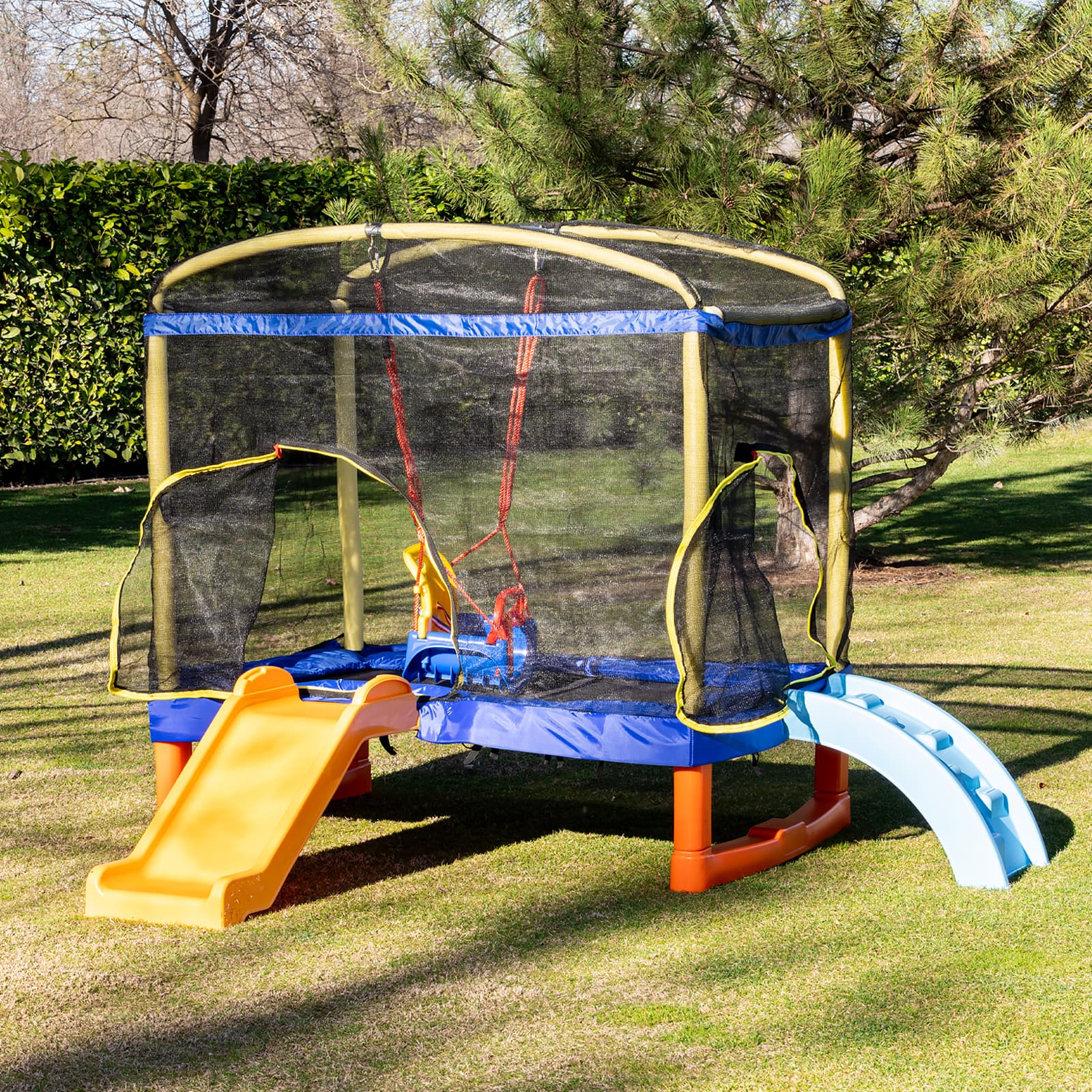 Голям батут Playground 200 см.с пърз.син