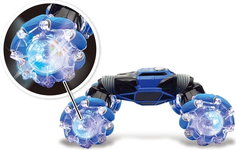 Детска кола с дистанционно управление - Lexibook RC50 Extreme Crosslander Rechargeable Radio Controlled Stunt Car (черен-син)