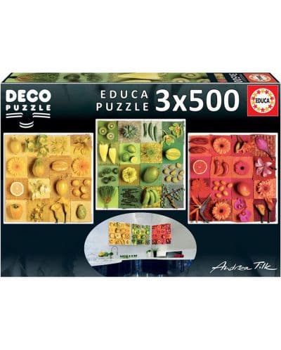Пъзел EDUCA Екзотични плодове и цветя 3х500ч. 18454