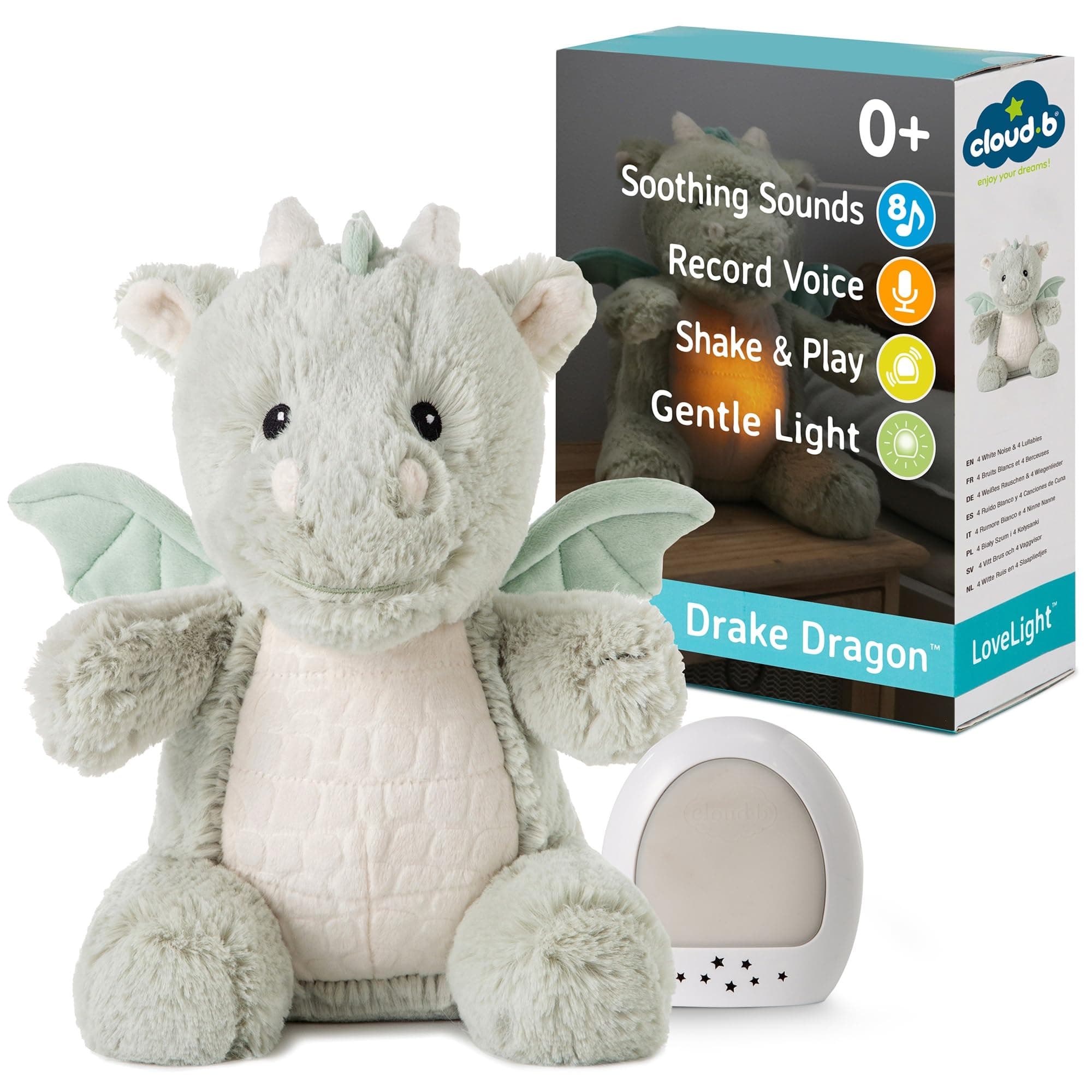 Музикална плюшена играчка Cloud B Love Light Драконът Дрейк