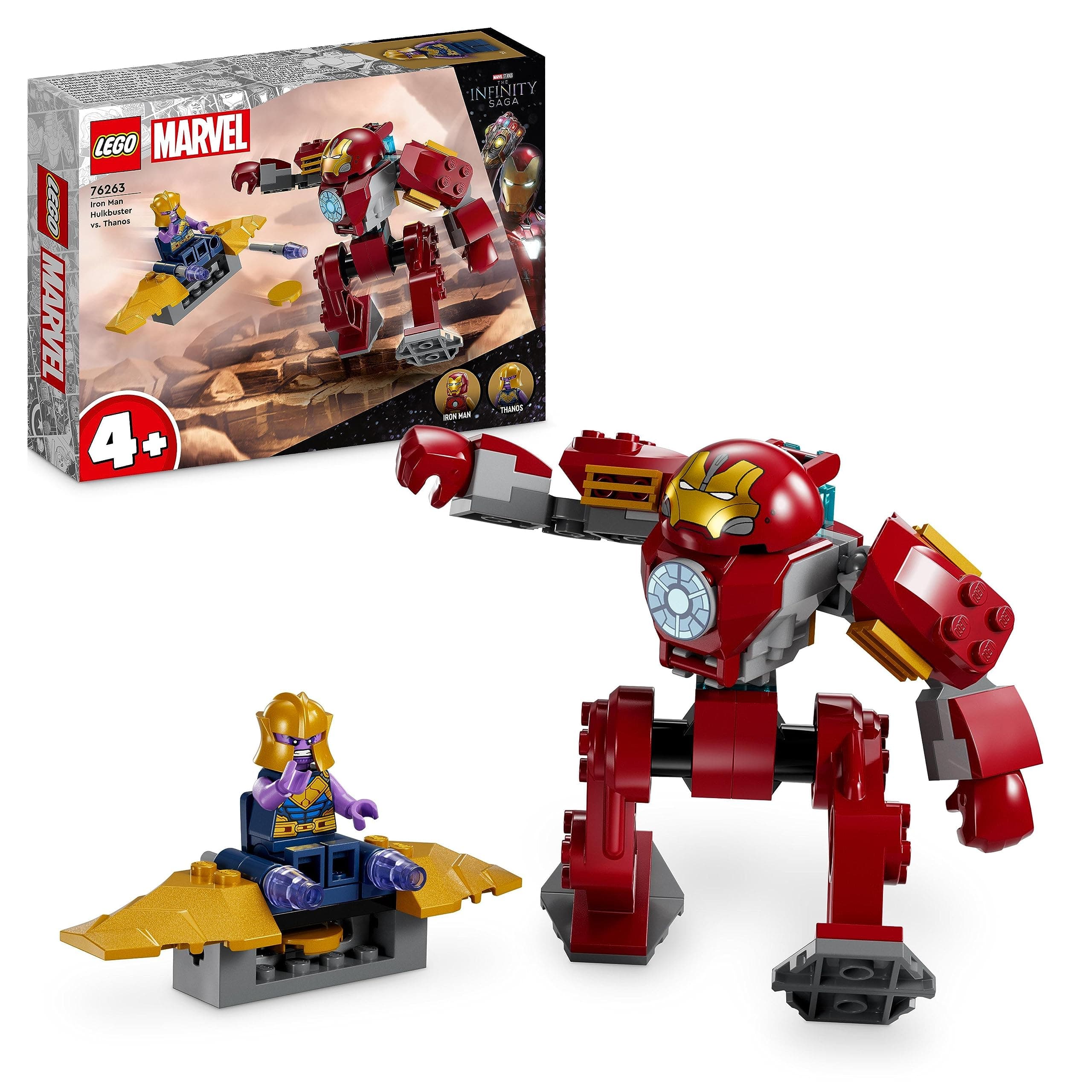 Конструктор LEGO Marvel Железният човек Хълкбъстър срещу Танос, 76263