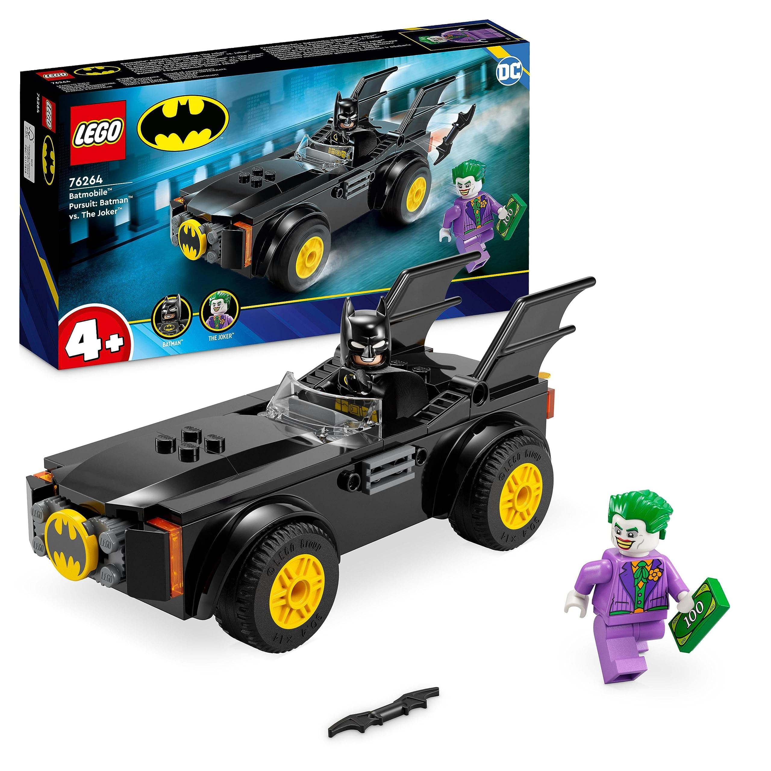 Конструктор LEGO Batman Батмобил преследване: Батман срещу Жокера, 76264