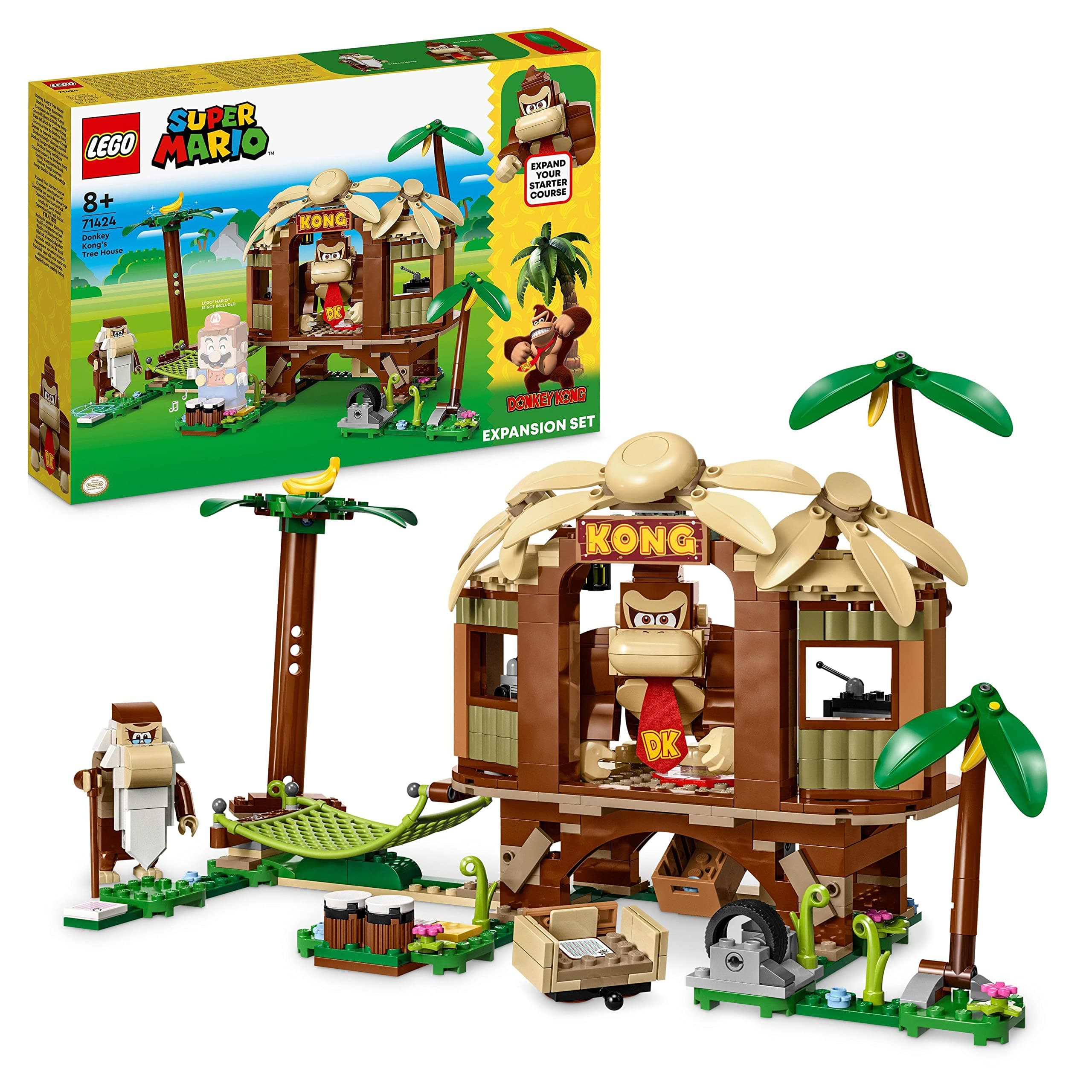 Конструктор LEGO Super Mario Комплект с допълнения, Къщата на дърво на Донки Конг, 71424